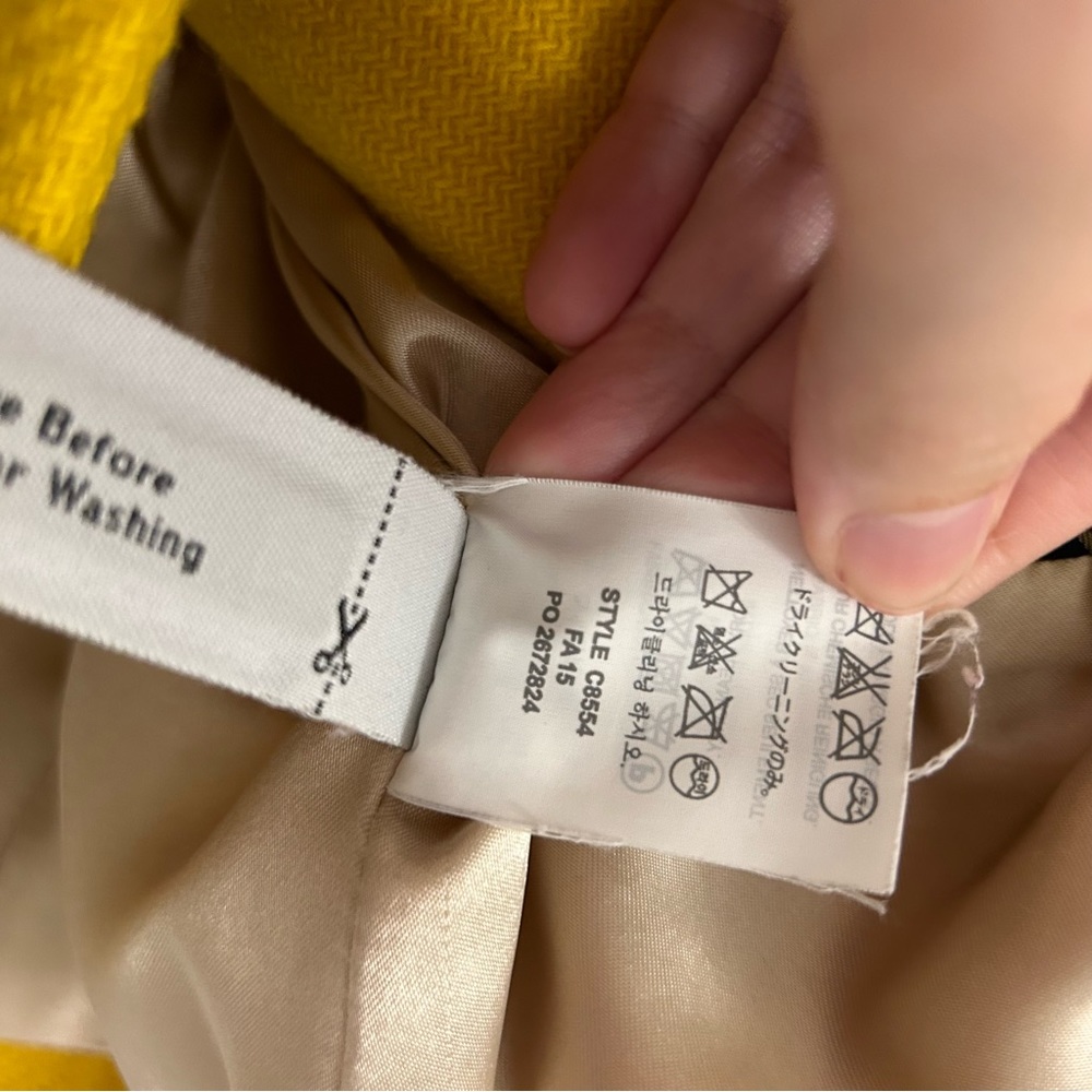J.Crew Stadium Cloth Yellow Double Breasted Pea Coat - Picture 7 of 9